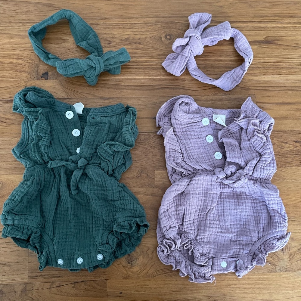 Cute baby girl rompers - size newborn